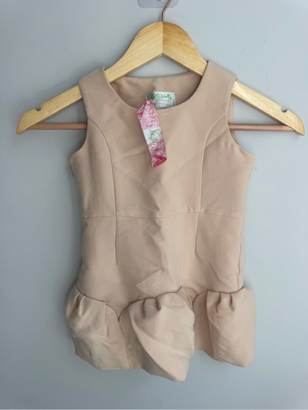 Lolly Wolly Doodle Girls Nude Blush Bubble Hem Dress